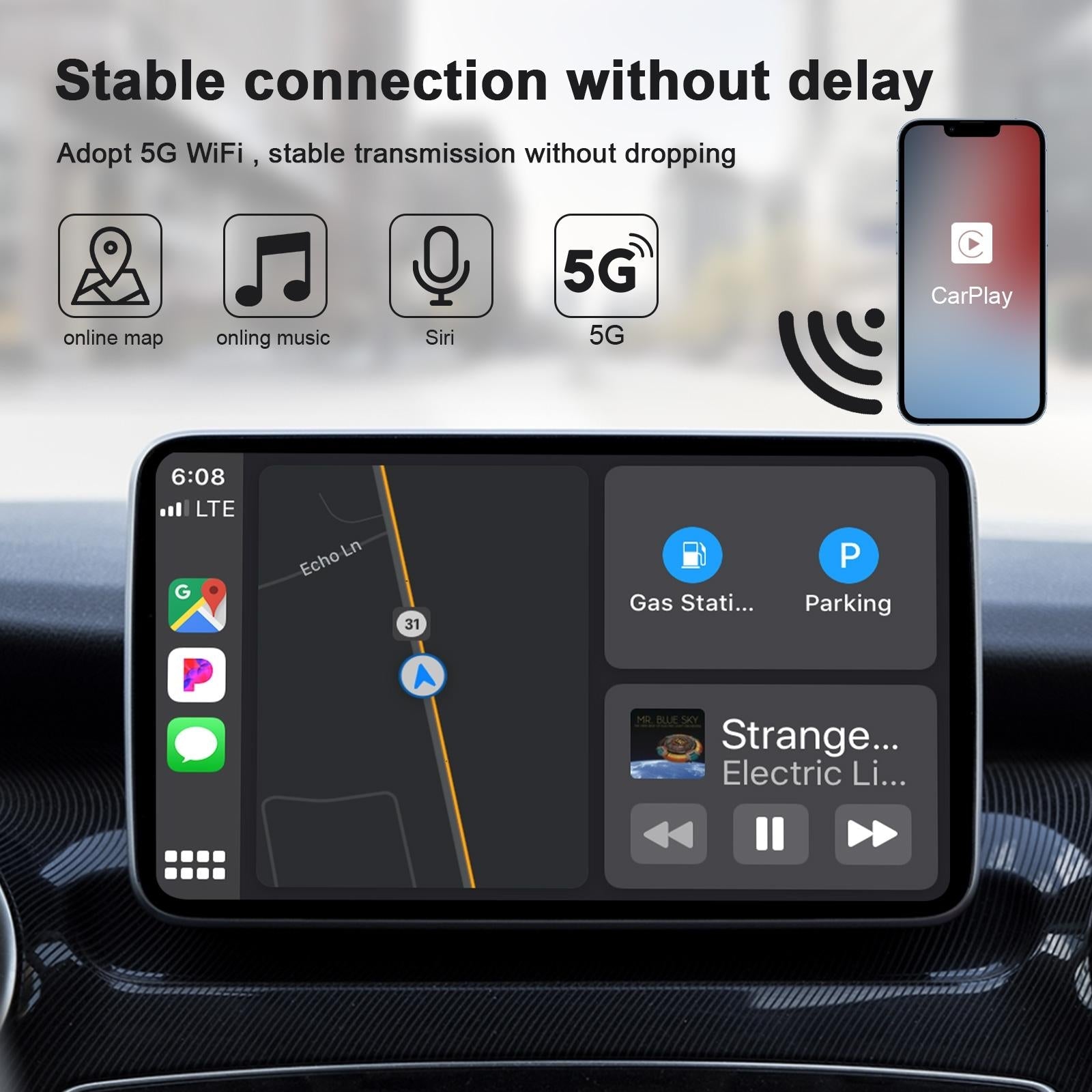 Wireless Carplay Adapter For Iphone - Usb & Usb-C-1915196969580630020