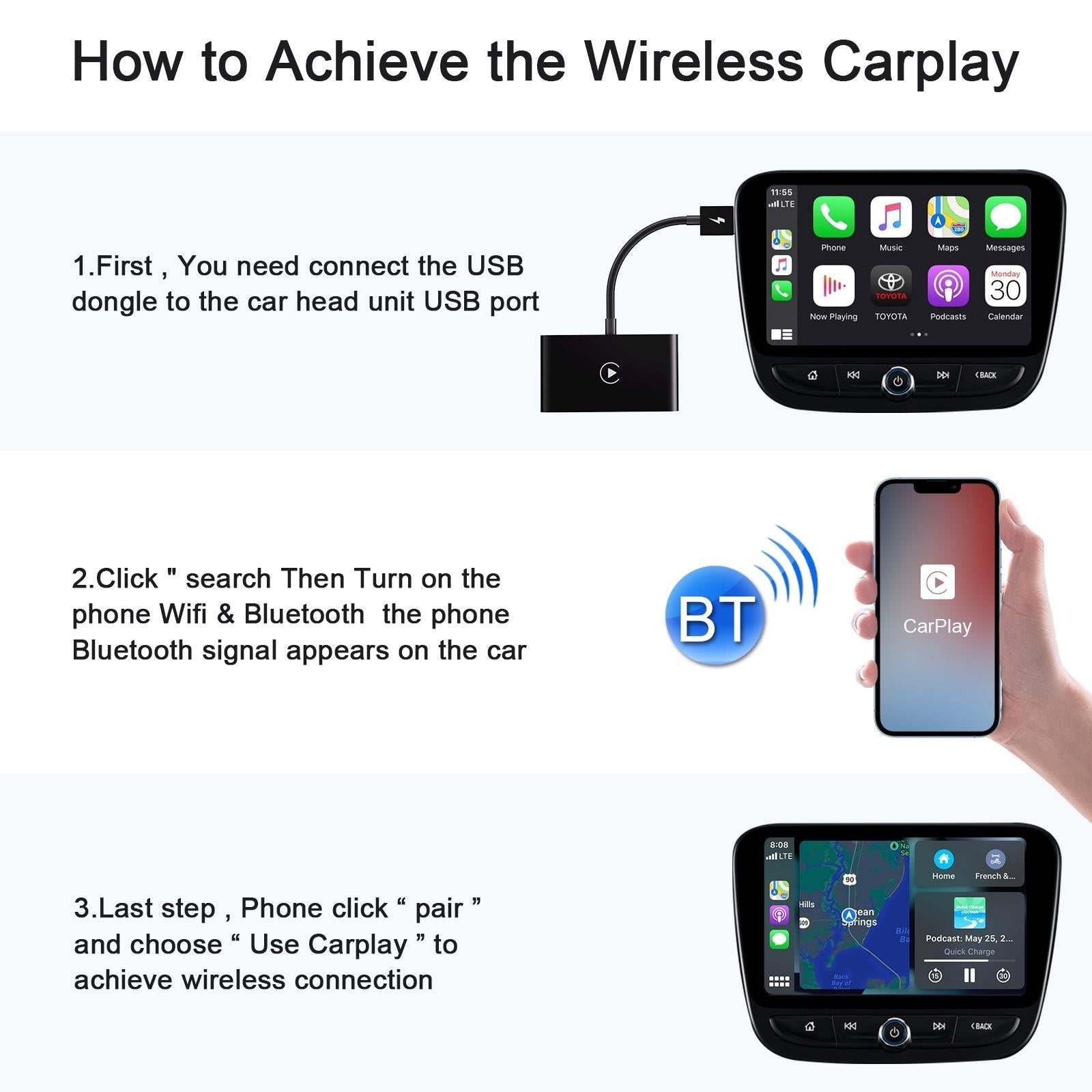 Wireless Carplay Adapter For Iphone - Usb & Usb-C-1915196969580630023