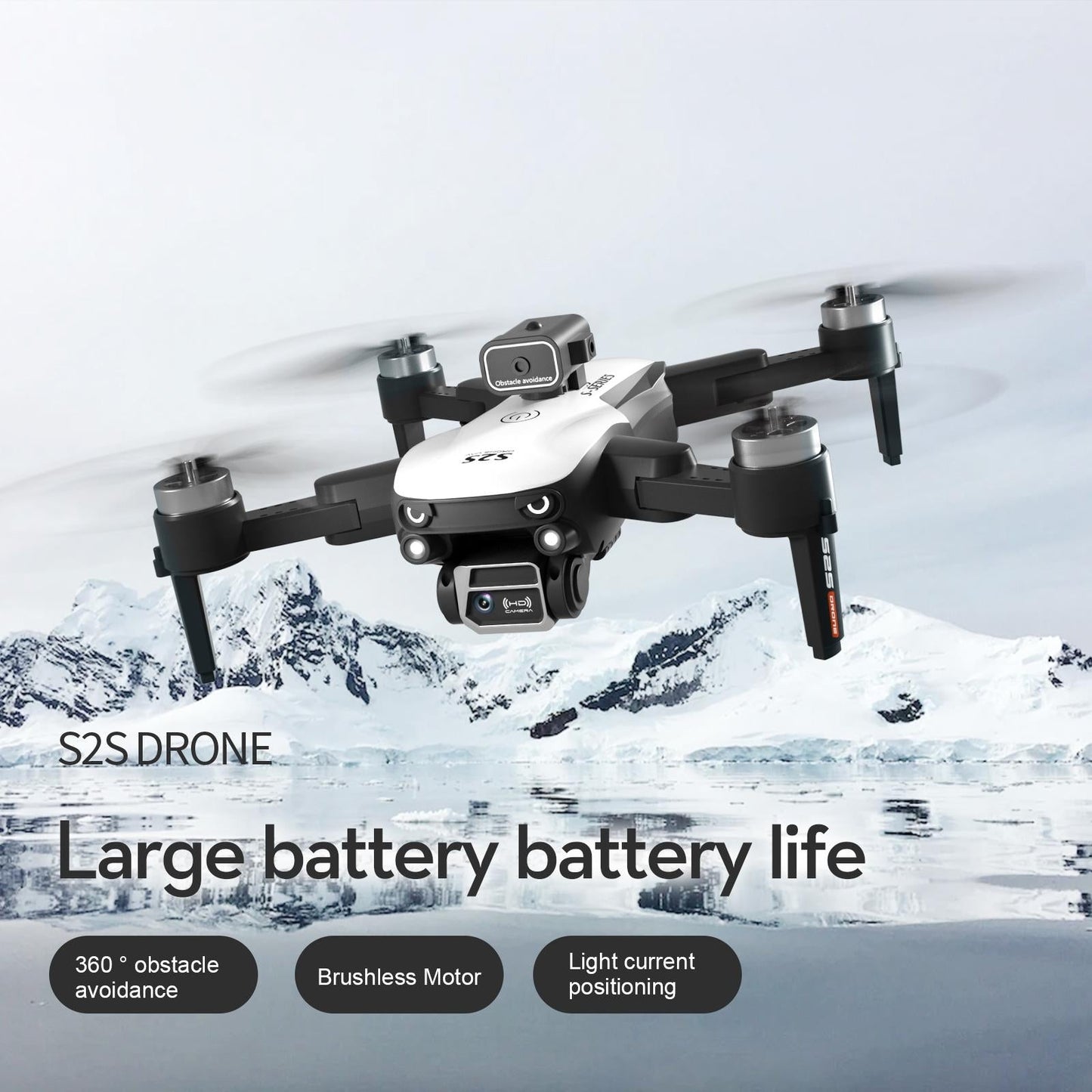 Foldable Dual Lens Drone With Obstacle Avoidance - 4K Aerial Photography White-1922443463115280389