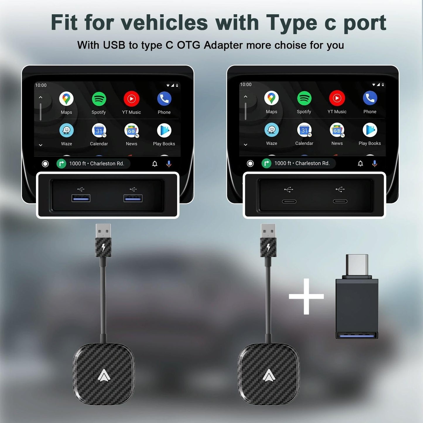 Wireless Carplay Adapter For Android - Carbon Fiber-1915196869148020740
