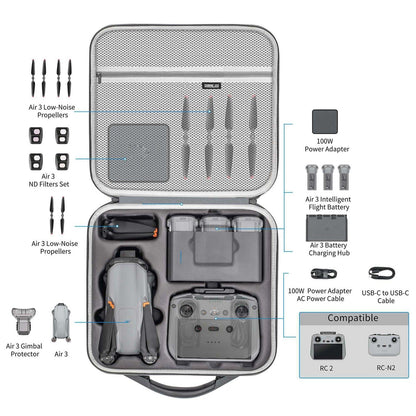 Pu Shoulder Bag For Dji Air 3 / Rc 2 / Rc-N2 - Storage And Portability-1915196818736680964