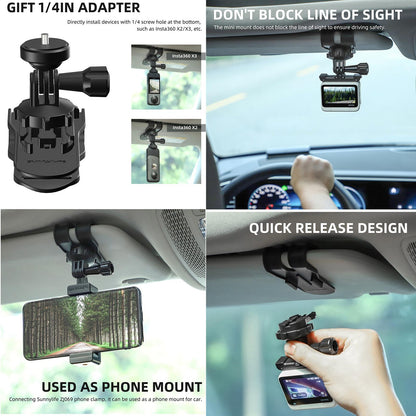 360 Degree Rotating Sun Visor Camera Mount For Vlogging-1915196908645781507