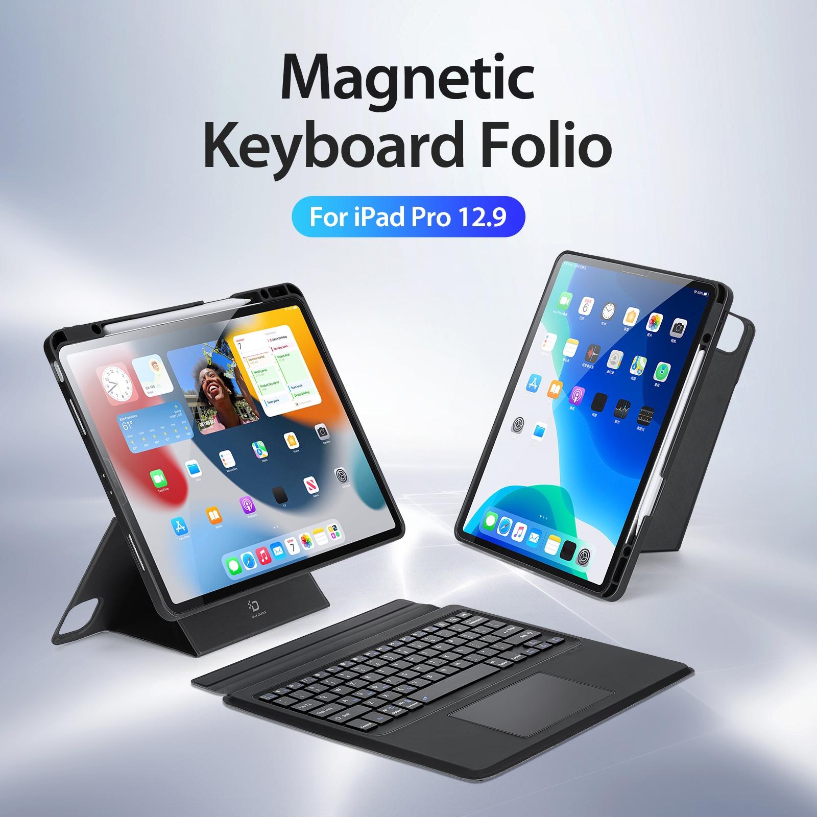 Wireless Bluetooth Keyboard Tablet Case For Ipad Pro 12.9 - Magnetic - Black-1922443430873665537