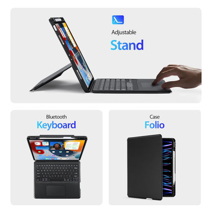 Wireless Bluetooth Keyboard Tablet Case For Ipad Pro 12.9 - Magnetic - Black-1922443430873665539