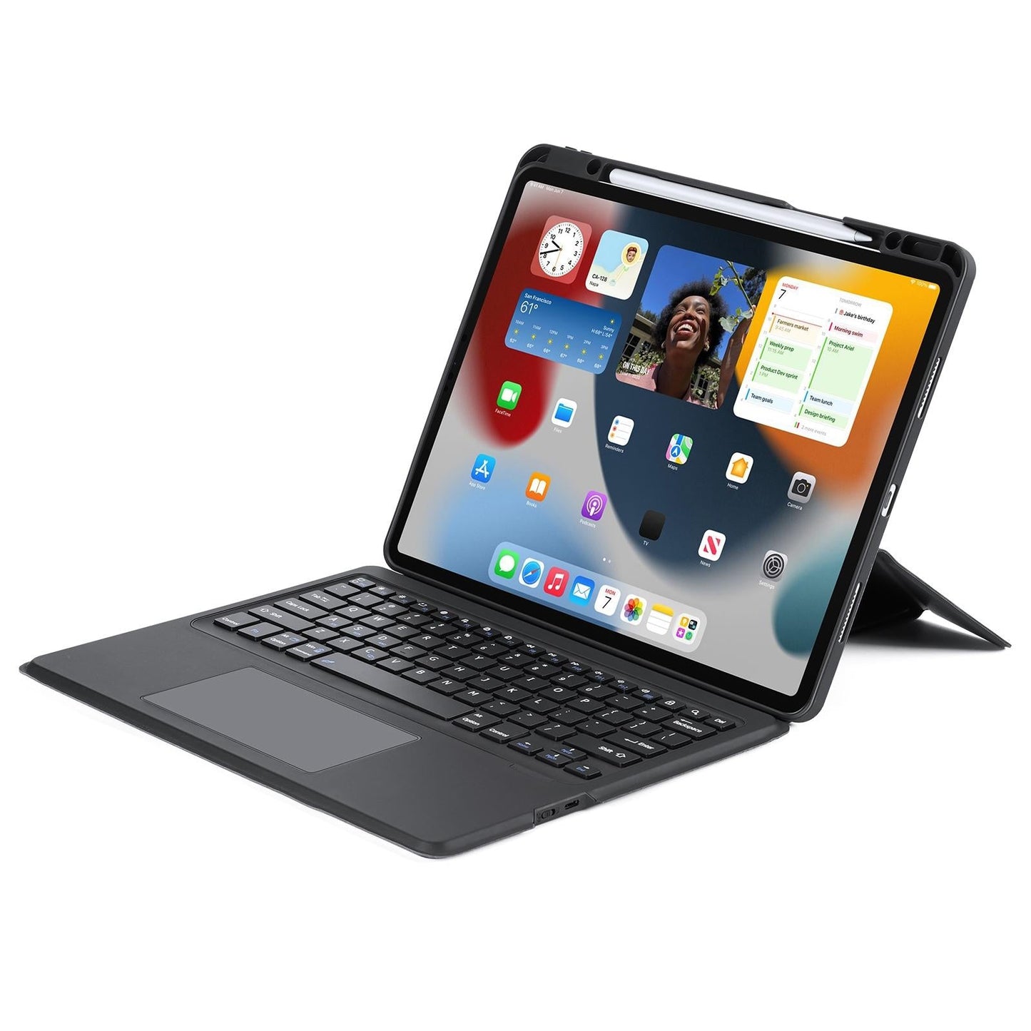 Wireless Bluetooth Keyboard Tablet Case For Ipad Pro 12.9 - Magnetic - Black-1922443430873665545
