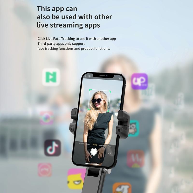 Desktop Gimbal Stabilizer With Fill Light And Selfie Stick - Black-1964932191901323269