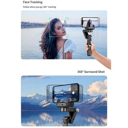 Desktop Gimbal Stabilizer With Fill Light And Selfie Stick - Black-1964932191901323270