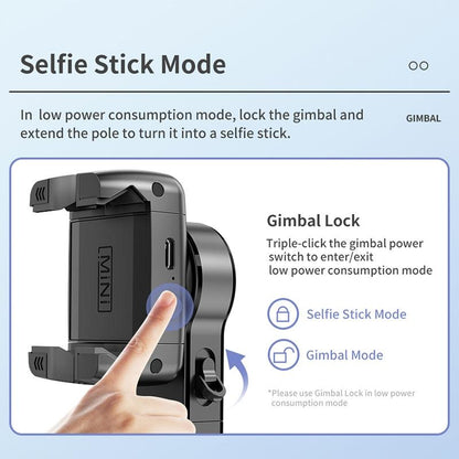 Desktop Gimbal Stabilizer With Fill Light And Selfie Stick - Black-1964932191901323273