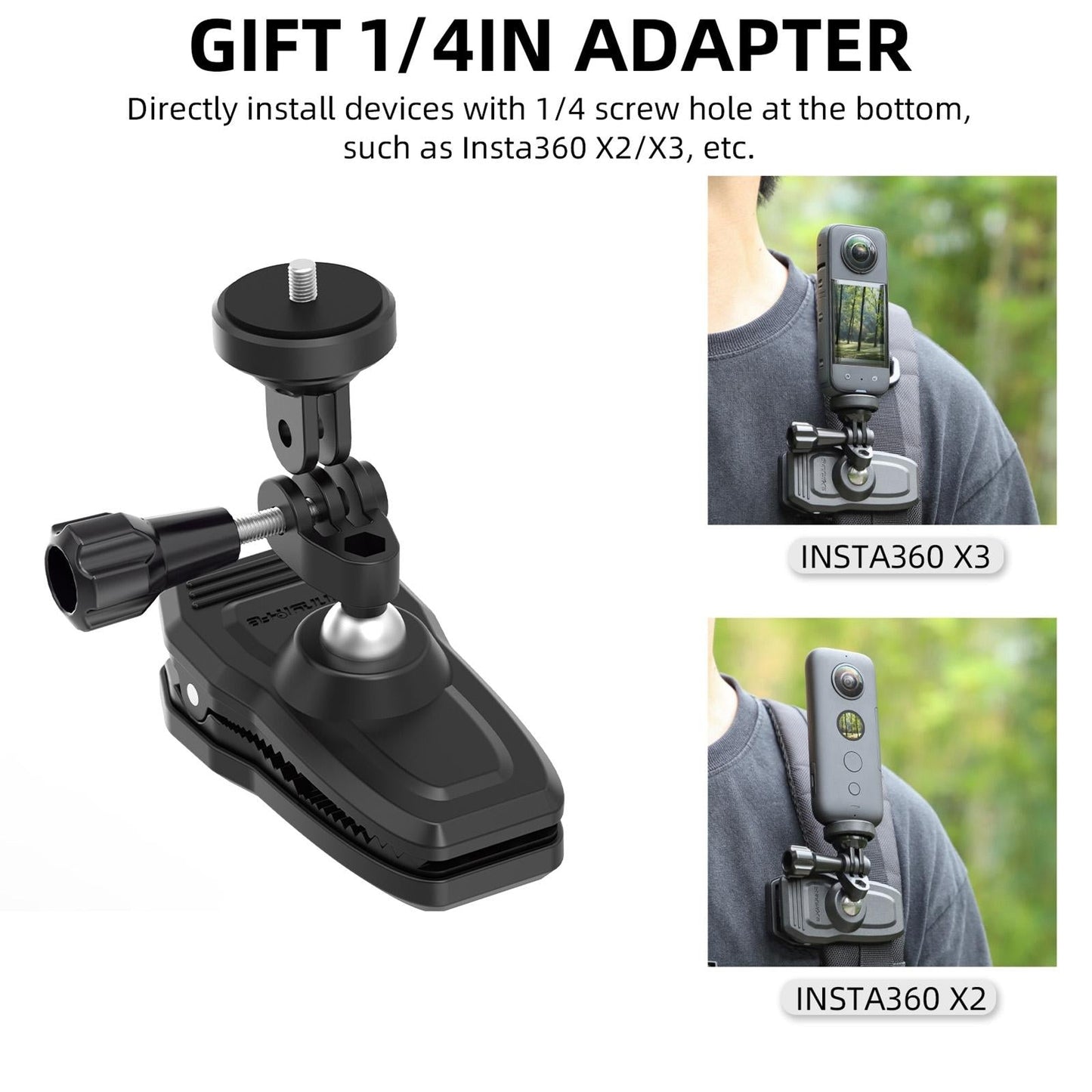360 Degree Swivel Backpack Clip For Magnetic Action Camera Mount-1915196808078954501