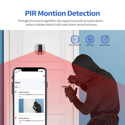 Smart Wifi Door Viewer With Wide-Angle Pir & Night Vision 1080P 4.3 Inch Dingdong Photo-1915197120667848709