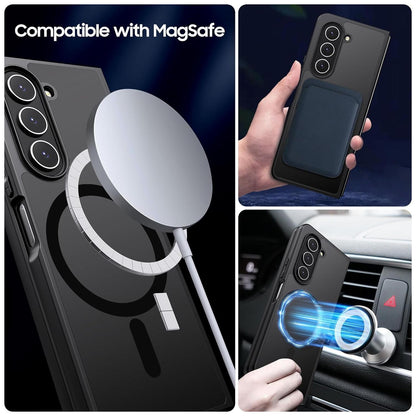 Ultra-Thin Translucent Magsafe Case For Samsung Galaxy Z Fold4 - Black-1922443416151658499