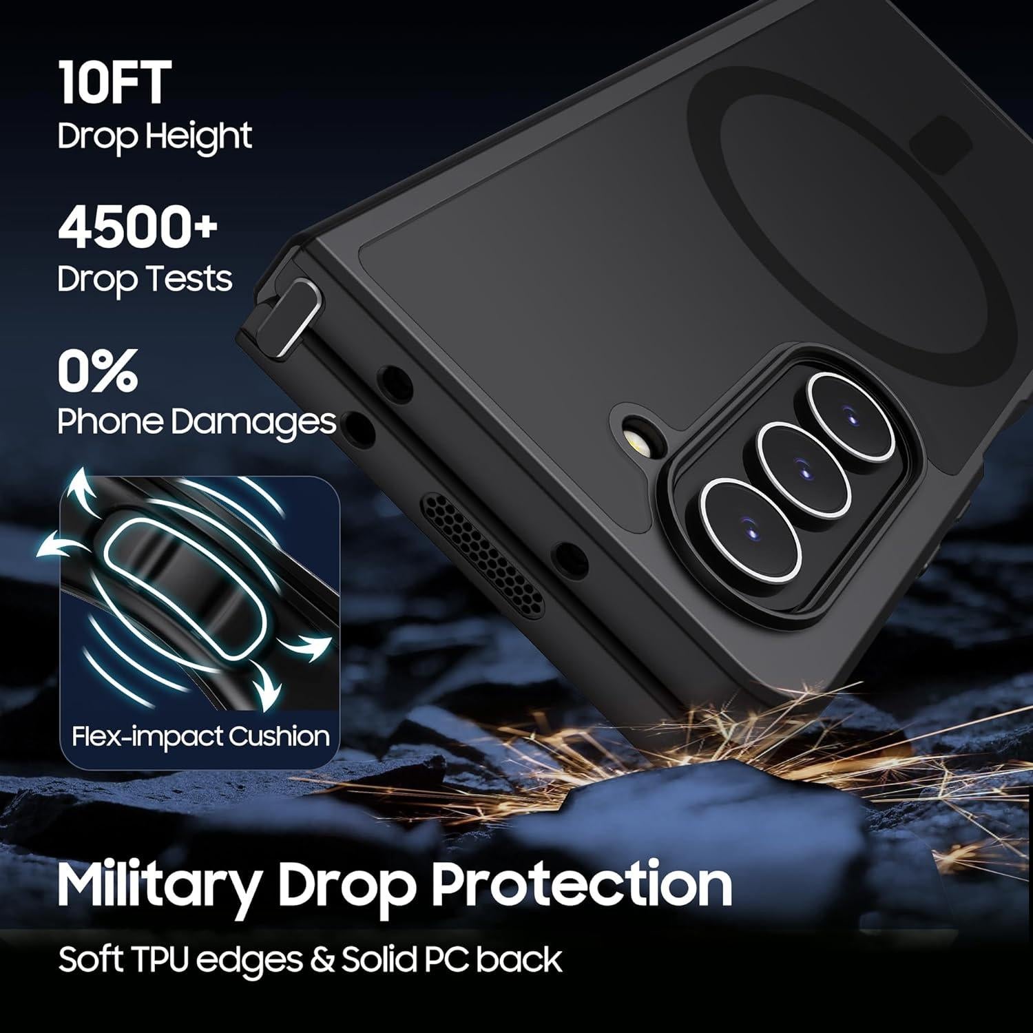 Ultra-Thin Translucent Magsafe Case For Samsung Galaxy Z Fold4 - Black-1922443416151658502