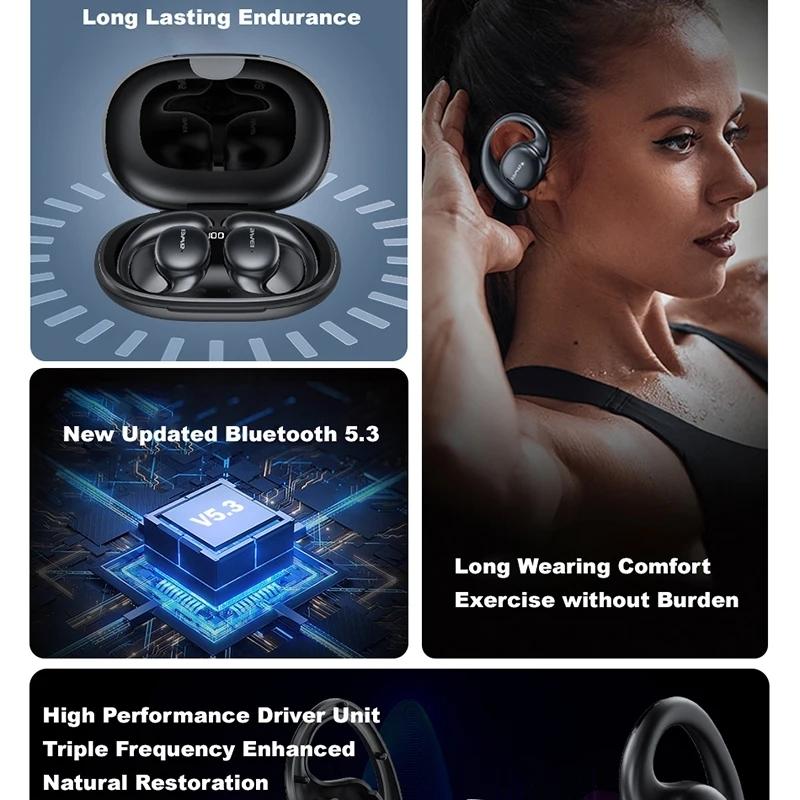 Black T80 Sport Tws Bluetooth Earbuds With Air Conduction-1915196902291410946