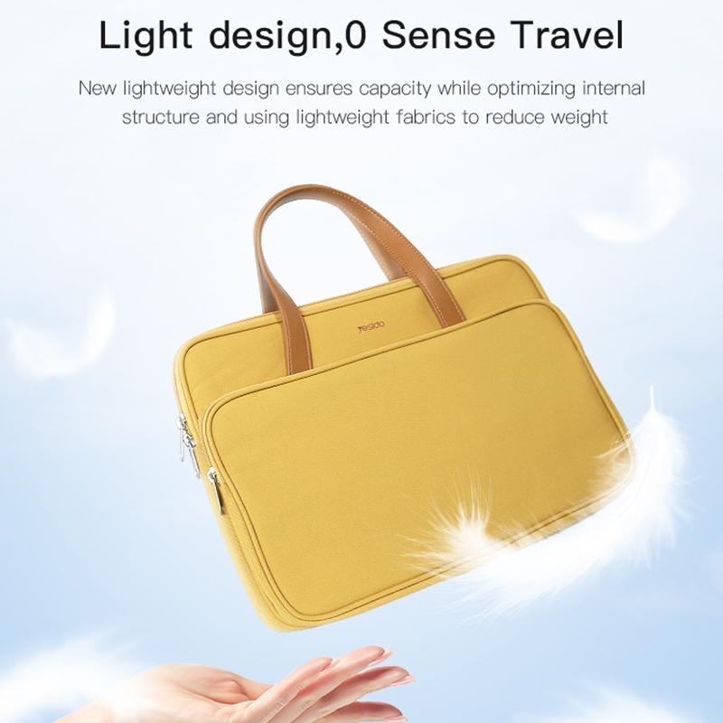 Waterproof Oxford Cloth Laptop Bag - 14 Inch - Yellow-1915196850563059714