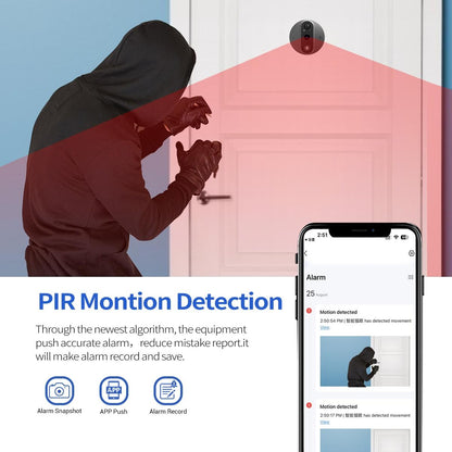 Smart Wifi Door Viewer With Wide-Angle Pir & Night Vision - 1080P 4.3 Inch Dingdong Photo White-1915196882695622664