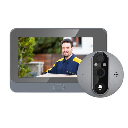 Smart Wifi Door Viewer With Wide-Angle Pir & Night Vision - 1080P 4.3 Inch Dingdong Photo - White-1915197132042801152