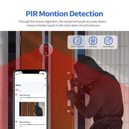 Smart Wifi Door Viewer With Wide-Angle Pir & Night Vision - 1080P 4.3 Inch Dingdong Photo - White-1915197132042801156