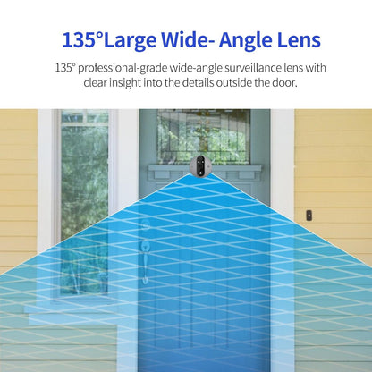 Smart Wifi Door Viewer With Wide-Angle Pir & Night Vision - 1080P 4.3 Inch Dingdong Photo - White-1915197132042801159