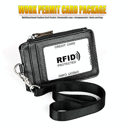 Rfid-Blocking Leather Card Holder - Antimagnetic-1915196810234826754