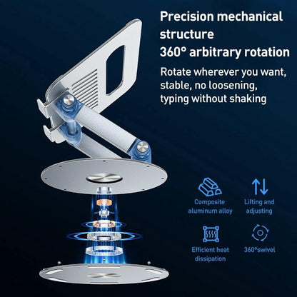 Silver Foldable Swivel Laptop Stand-1964932177993011204