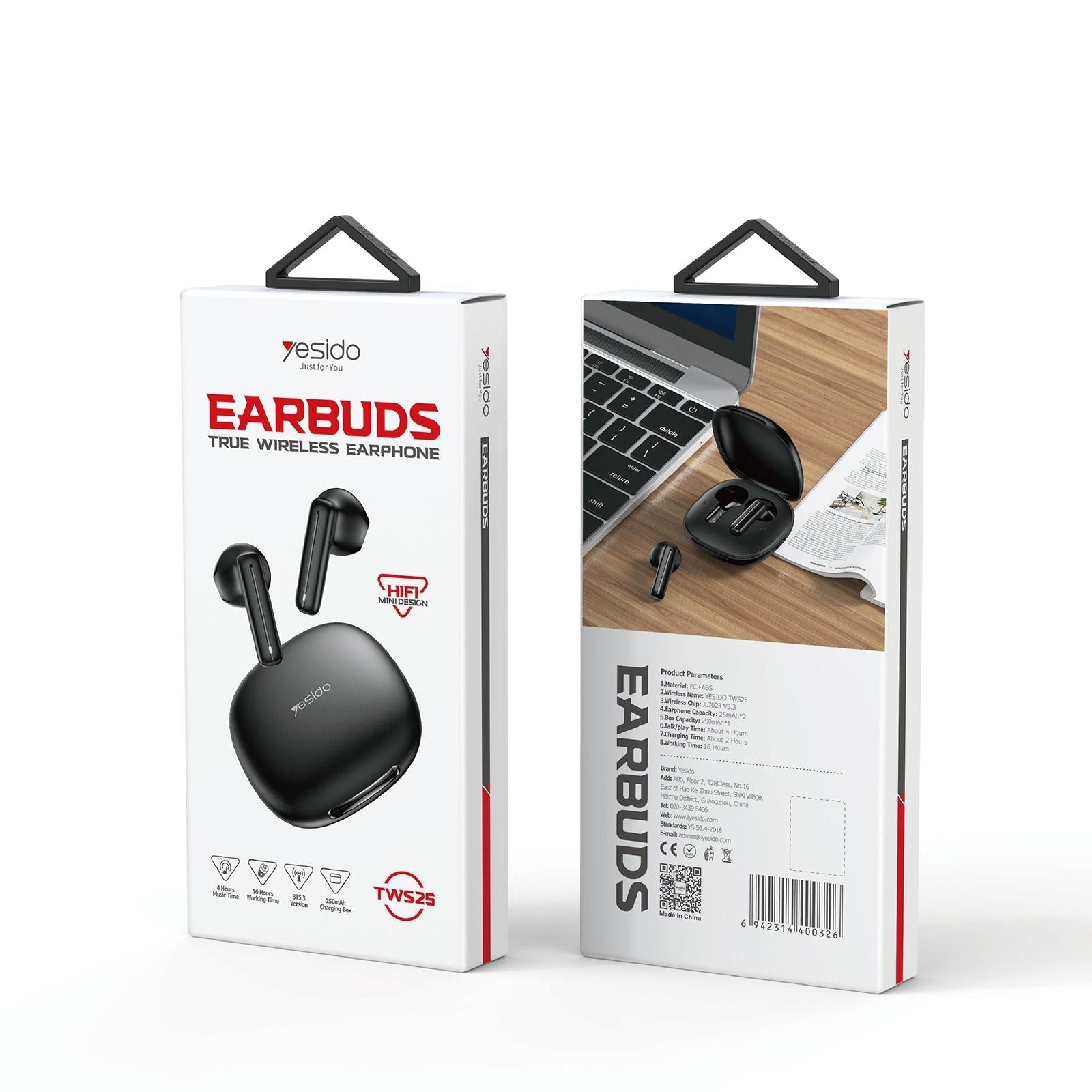 Black Wireless Bluetooth Earphones - Tws25-1915196934155538439