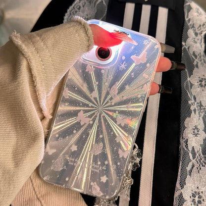Double Layer Acrylic Tpu Shockproof Phone Case With Fireworks Butterfly Pattern And Star Butterfly Design For Iphone 15-1915196664566648834