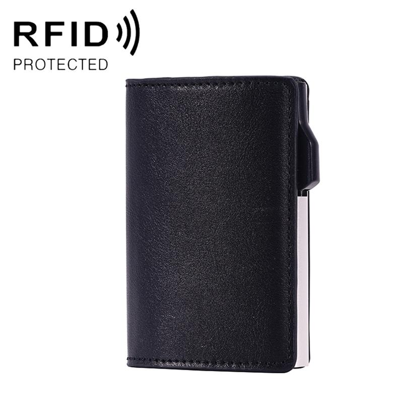 Crazy Horse Rfid Blocking Card Holder - Pu Leather-1915196917340573697