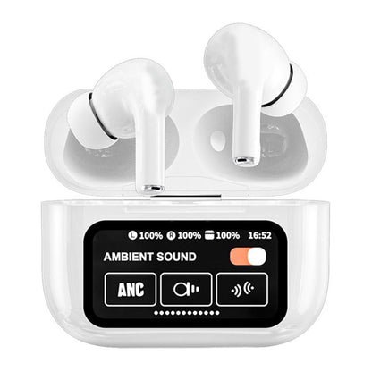 Wireless Bluetooth Earphone With Touch Screen & Noise Reduction - White-1915196825372069888