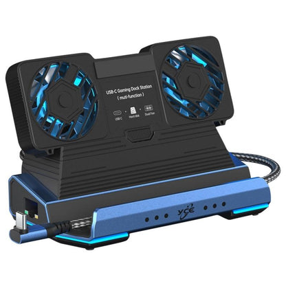 10-In-1 Usb-C Gaming Dock With Detachable Fan - Blue / Black-1915196925045510144