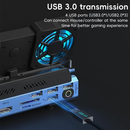 10-In-1 Usb-C Gaming Dock With Detachable Fan - Blue / Black-1915196925045510150