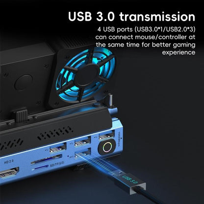 9-In-1 Usb-C Gaming Dock With Detachable Fan - Blue / Black-1922443402268512261