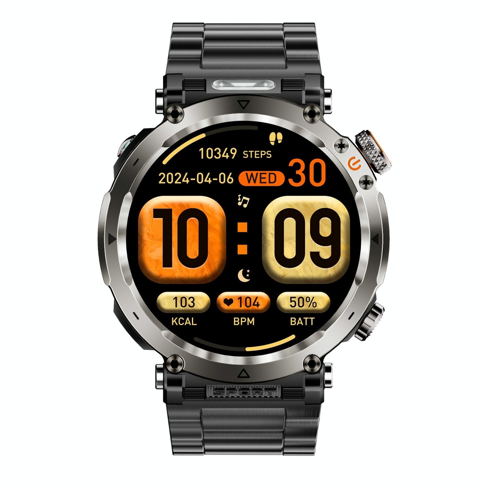 Waterproof Smart Watch With Flashlight Banknote Detector And Compass - Steel Band-1915196951805169665