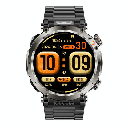 Waterproof Smart Watch With Flashlight Banknote Detector And Compass - Steel Band-1915196951805169665