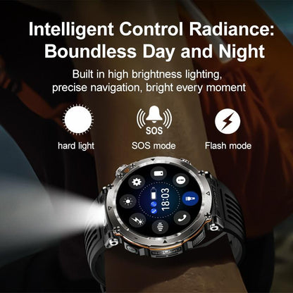 Waterproof Smart Watch With Flashlight Banknote Detector And Compass - Steel Band-1915196951805169670