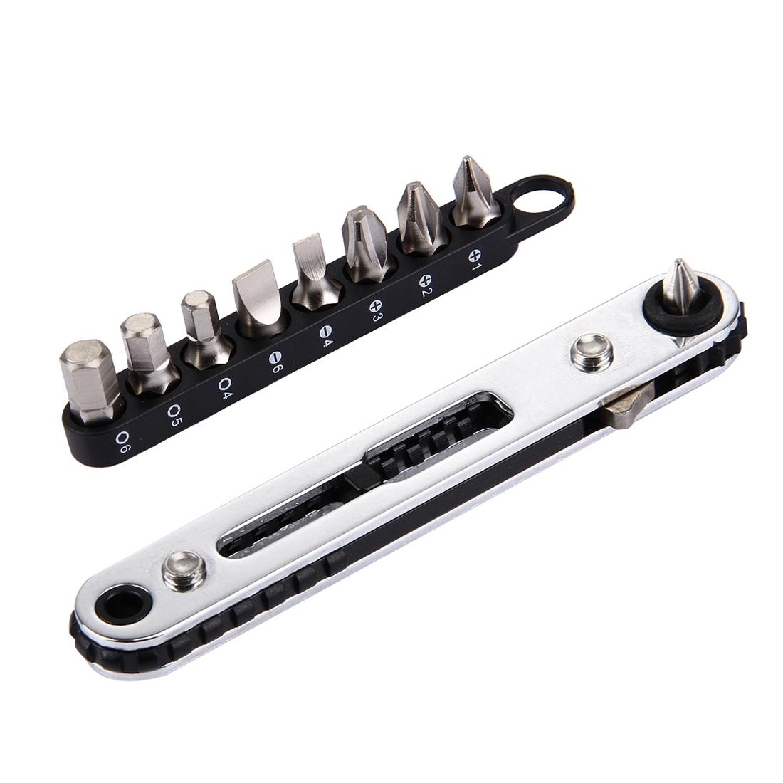 9-In-1 Thin Ratchet Wrench Set - Straight-1915198040130588679