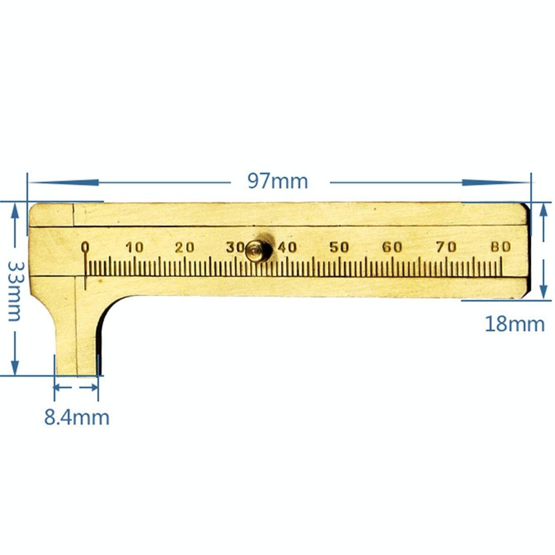 Mini Brass Sliding 80Mm Vernier Caliper For Jewelry Measurement-1915198071252324353
