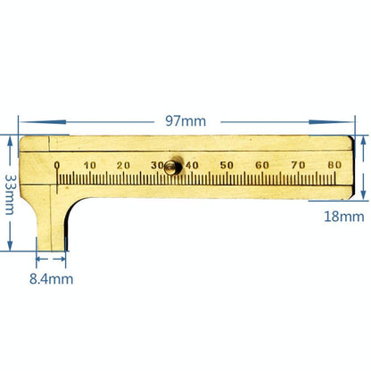 Mini Brass Sliding 80Mm Vernier Caliper For Jewelry Measurement-1915198071252324353