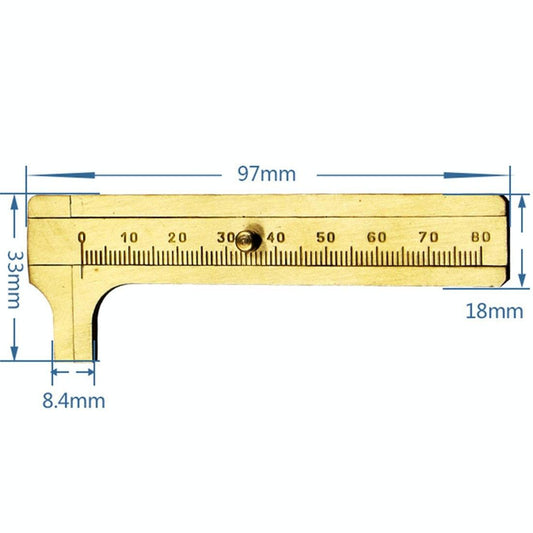 Mini Brass Sliding 80Mm Vernier Caliper For Jewelry Measurement-1915198071252324353