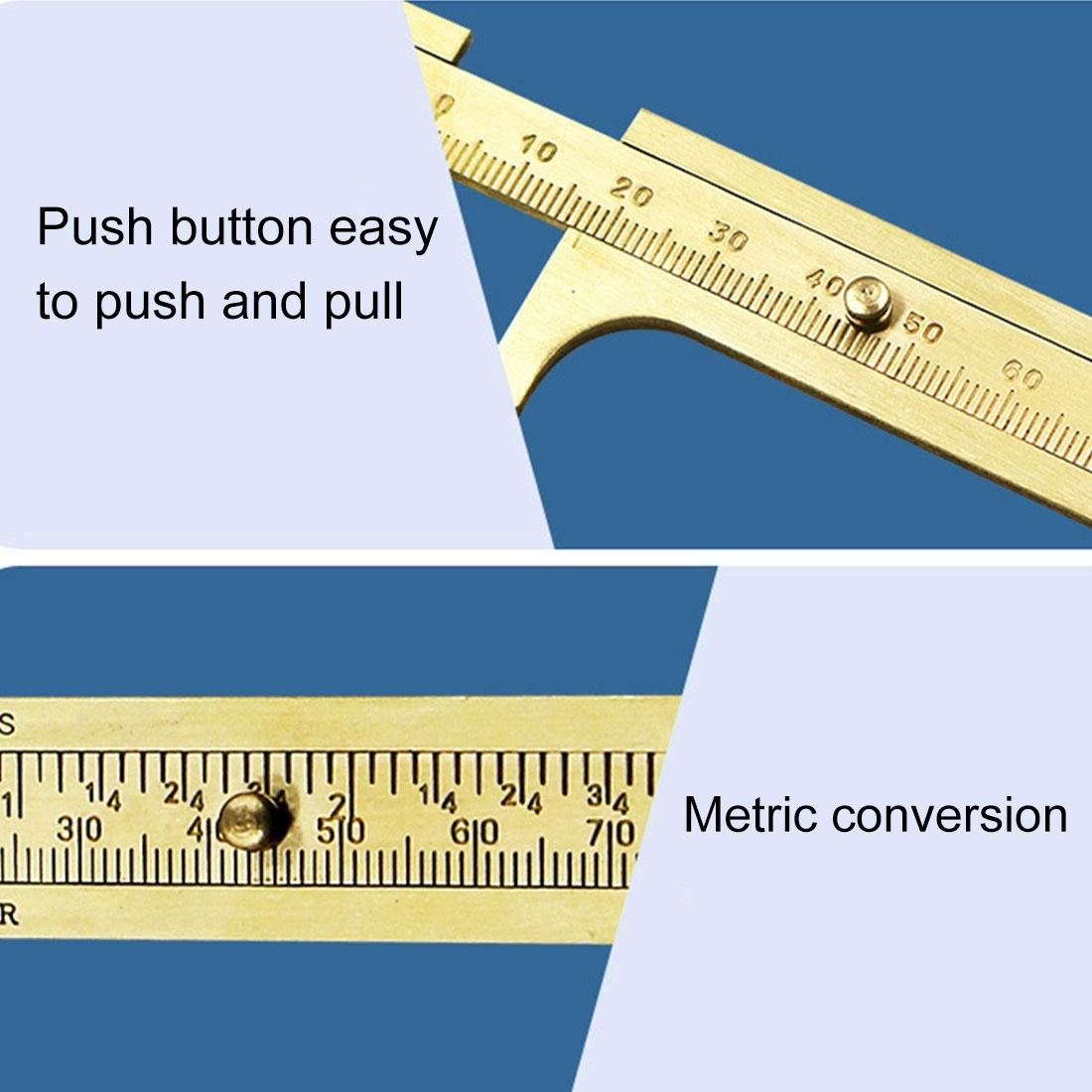 Mini Brass Sliding 80Mm Vernier Caliper For Jewelry Measurement-1915198071252324355