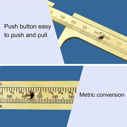Mini Brass Sliding 80Mm Vernier Caliper For Jewelry Measurement-1915198071252324355