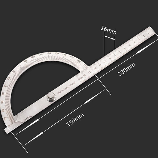 Stainless Steel Protractor With 0-150Mm Arm For 0-180 Degree Angles-1915198009197596673