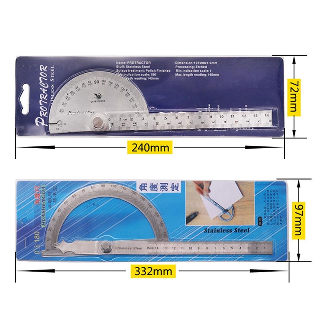 Stainless Steel Protractor With 0-150Mm Arm For 0-180 Degree Angles-1915198009197596675