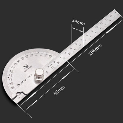 Stainless Steel Protractor With 0-145Mm Arm And 0-180 Degree Angle Measurement-1915197874174562305