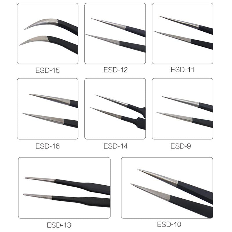 Esd Stainless Steel Tweezers - Precision Anti-Static-1915197473618530307