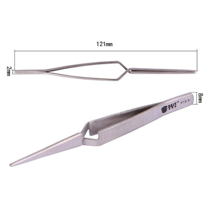 Stainless Steel Self-Closing Lab Tweezers - Straight-1915197576609665027