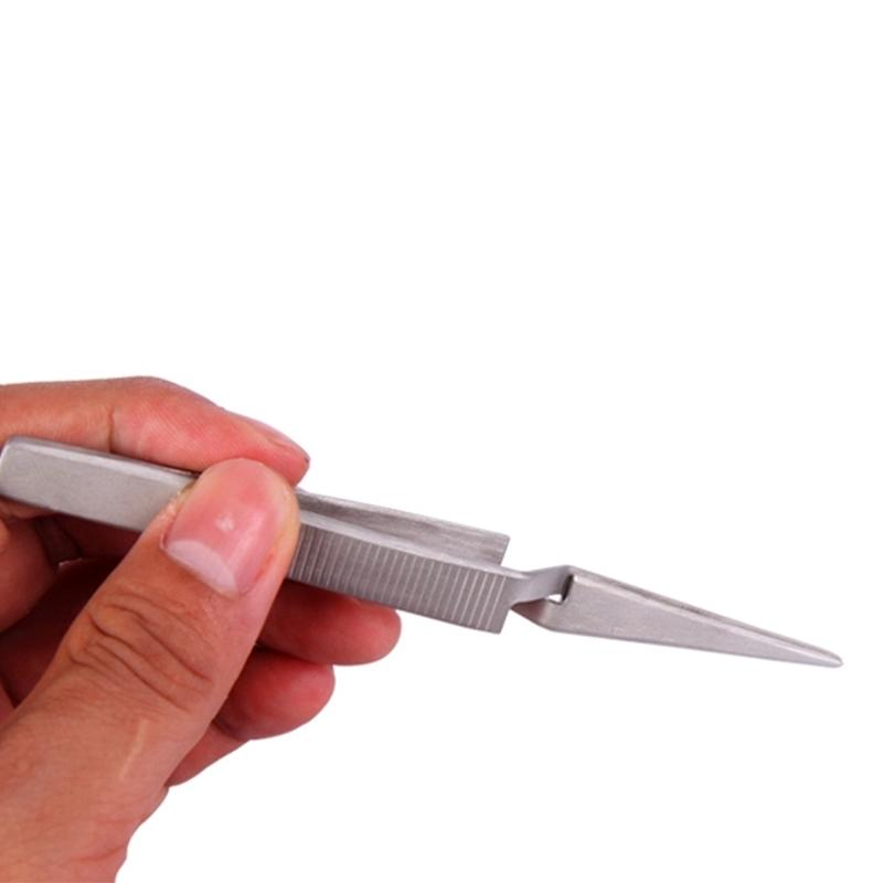 Stainless Steel Self-Closing Lab Tweezers - Straight-1915197576609665029