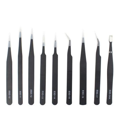 9-Piece Anti-Static Precision Tweezers Set With Bag-1915198056559677440