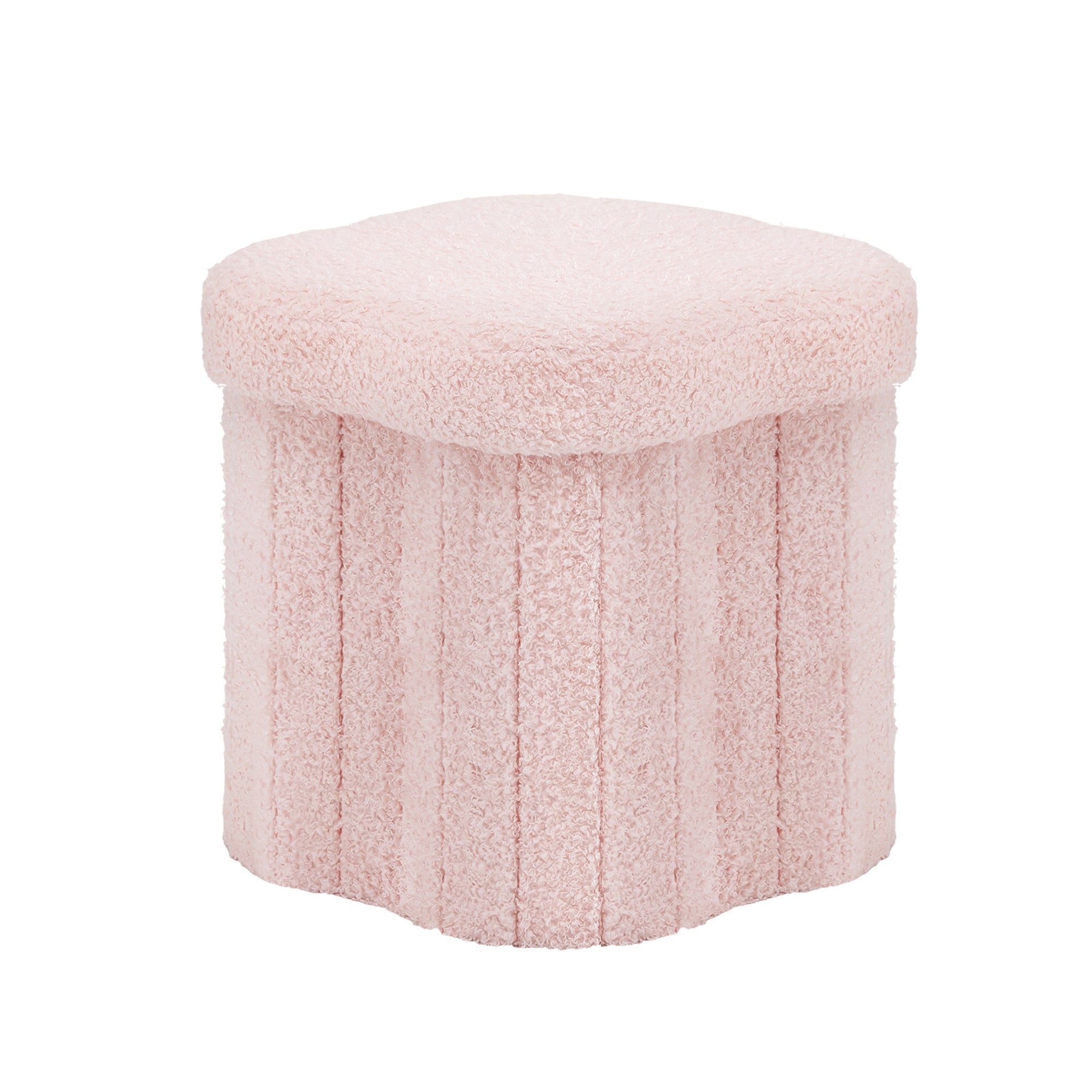 Storage Ottoman Foot Stool - Foldable Seat with Lid (Pink) - Bens Market Place