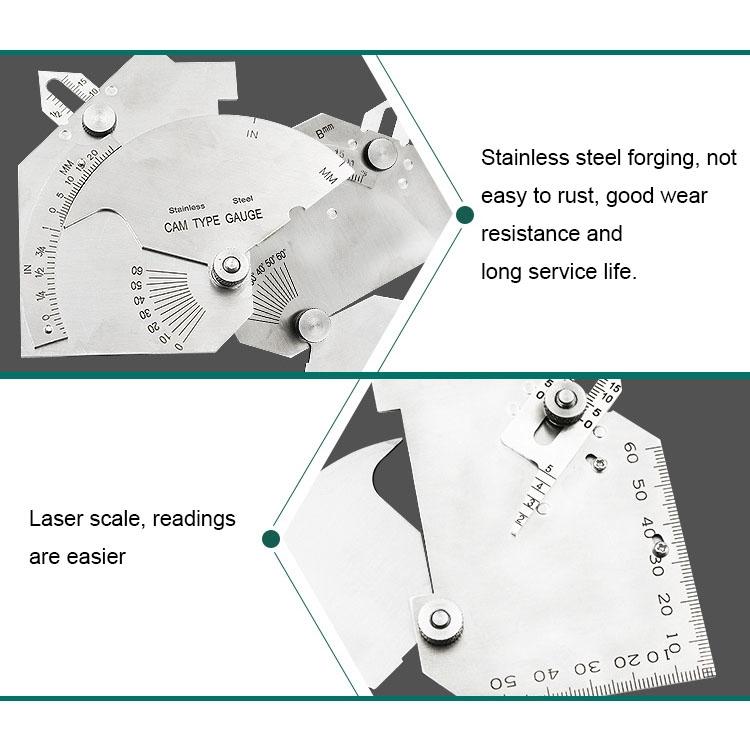 Stainless Steel Fillet Weld Gauge - Multi-Function Inspection Ruler-1915197084936572932