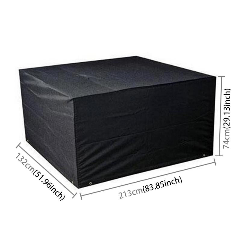 Waterproof 210D Oxford Cloth Cover For Outdoor Furniture Set - Protects From Uv Dust And Rain - 213 X 132 X 74Cm - Black-1964932304182841345